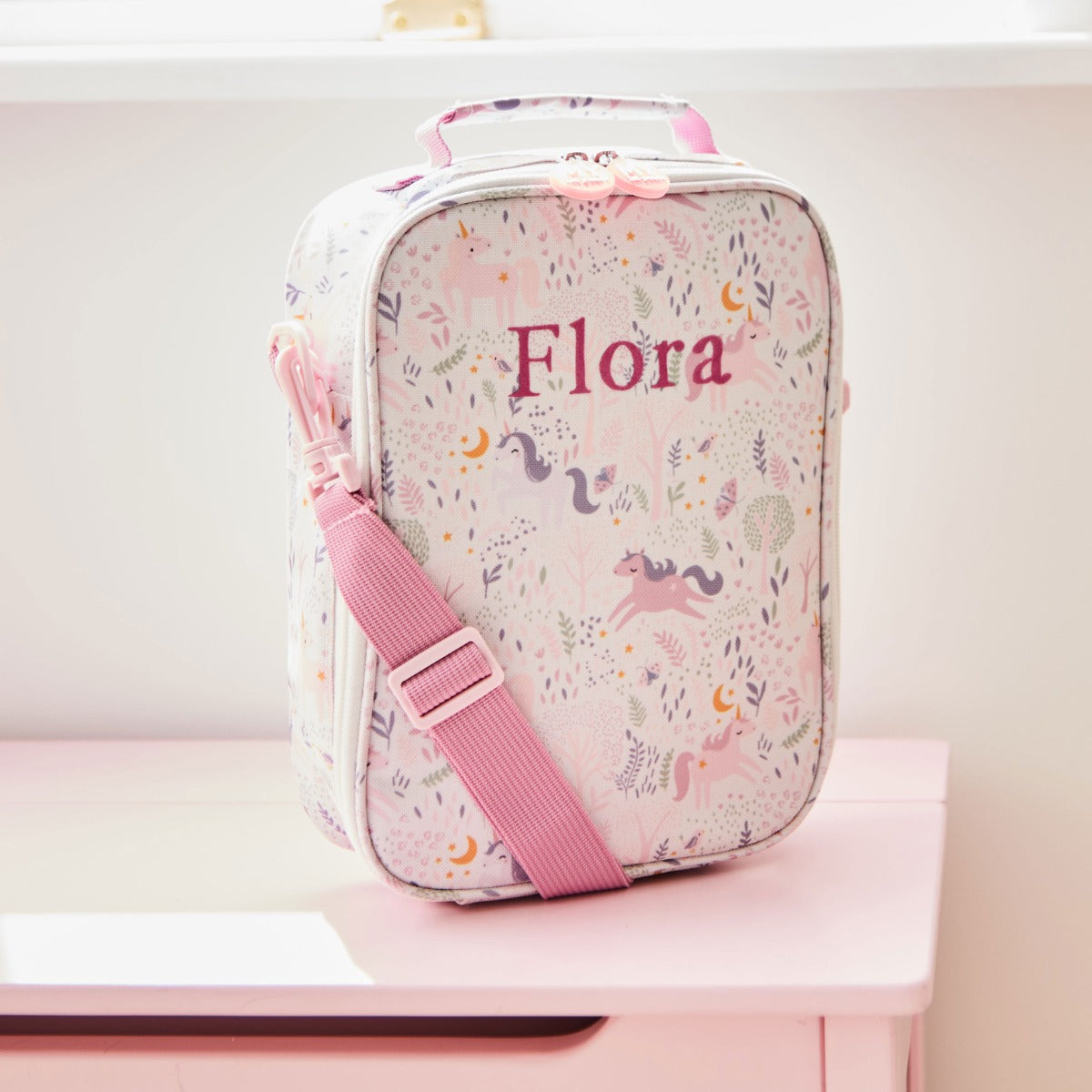 Personalised Pink Magical Unicorn Lunch Bag