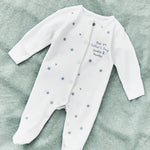 Personalised Our 1st Father's Day Blue Star Sleepsuit 