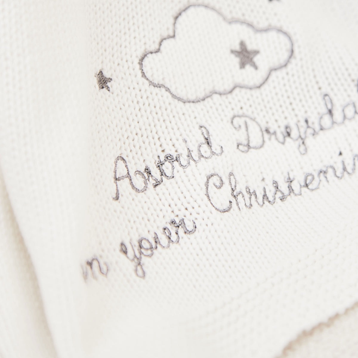 Selfridges Personalised Christening Ivory Cotton Baby Shawl