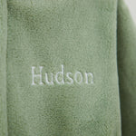 Personalised Sage Green Fleece Robe