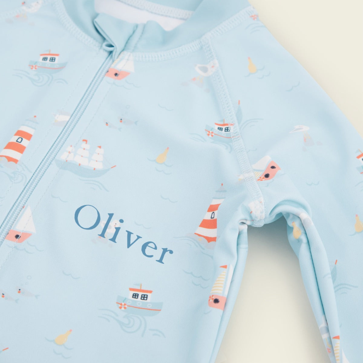 Personalised Blue All-in-One Swimsuit
