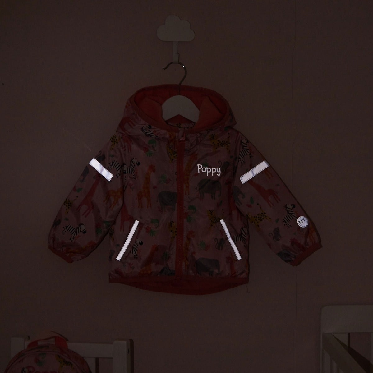 Personalised Pink Safari Print Raincoat