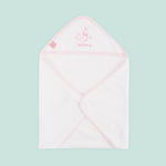 Personalised Pink Picot Trim Flopsy Bunny Hooded Towel