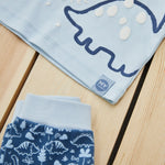 Personalised Blue Sleepysaurus Dinosaur Pyjama Set