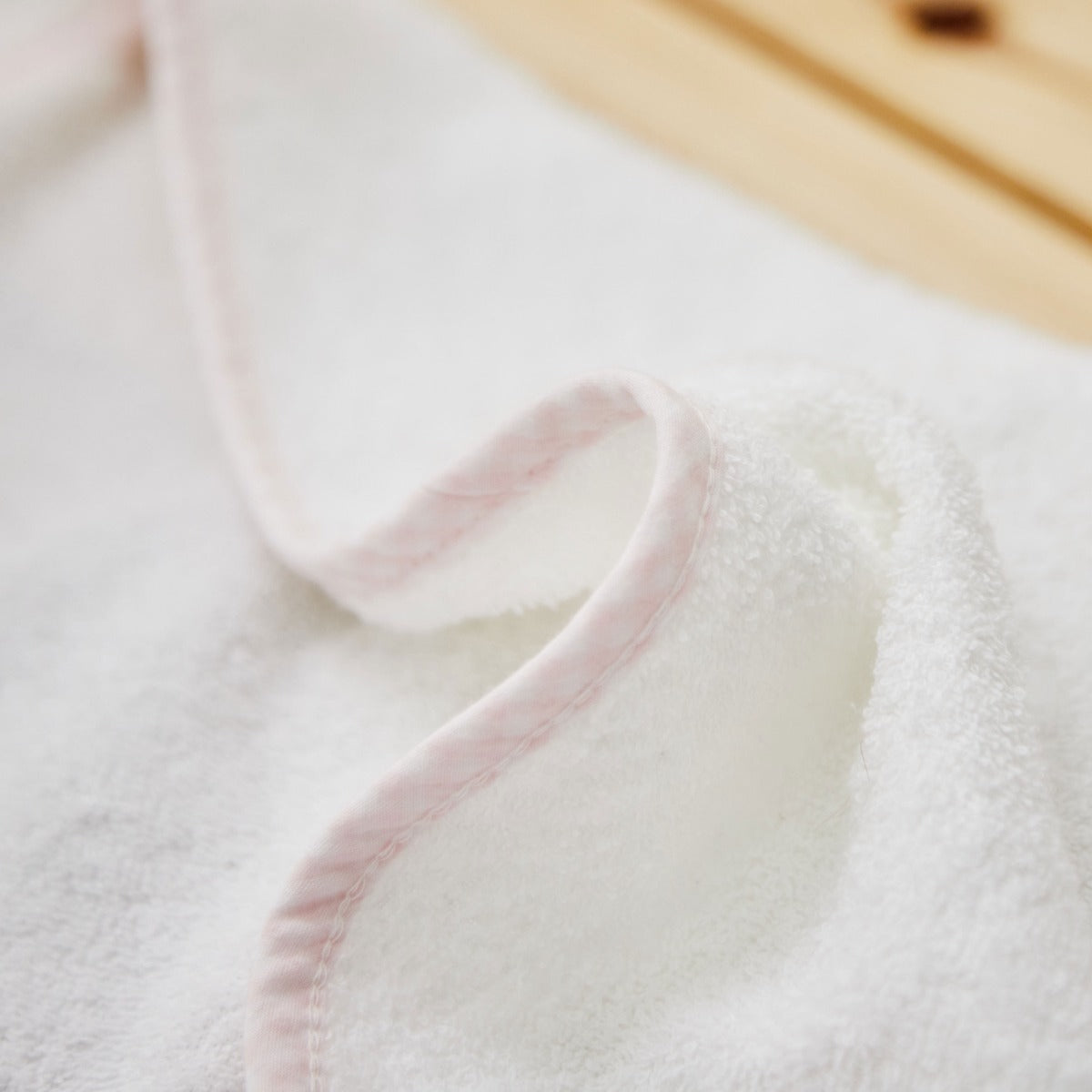 Personalised Pink Gingham Trim Small Hooded Towel