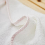 Personalised Pink Gingham Trim Small Hooded Towel