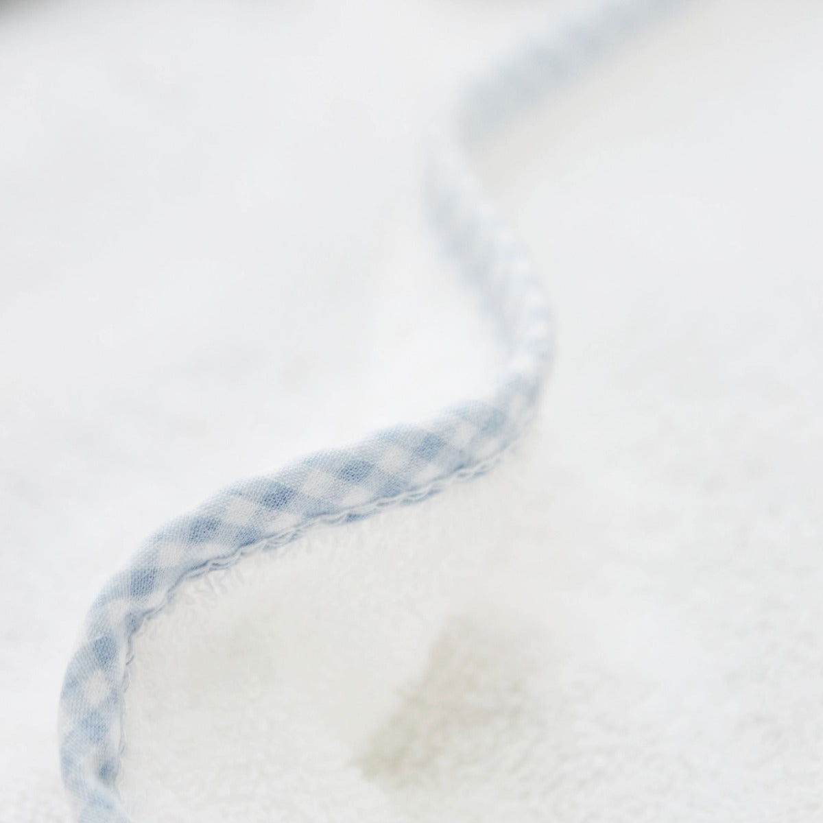 Personalised Blue Gingham Trim Small Hooded Towel