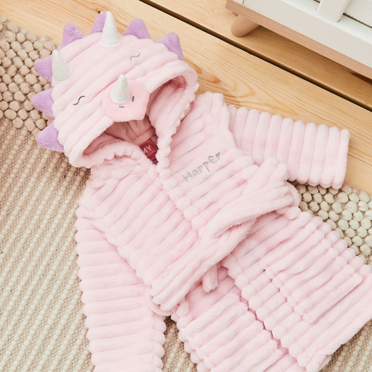 Personalised Pink Dino Robe