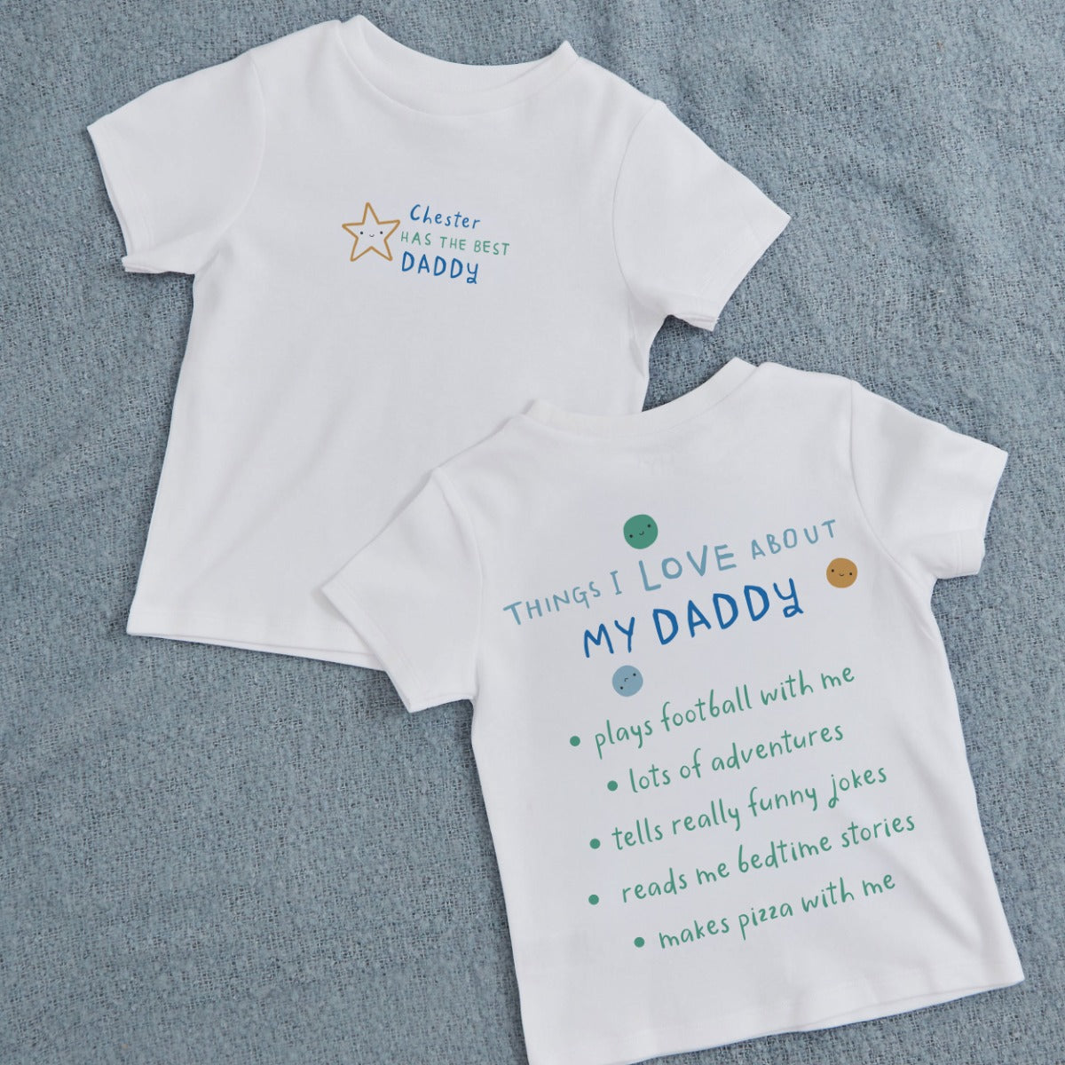 Personalised Things I Love About My Dad T-Shirt in Blue 