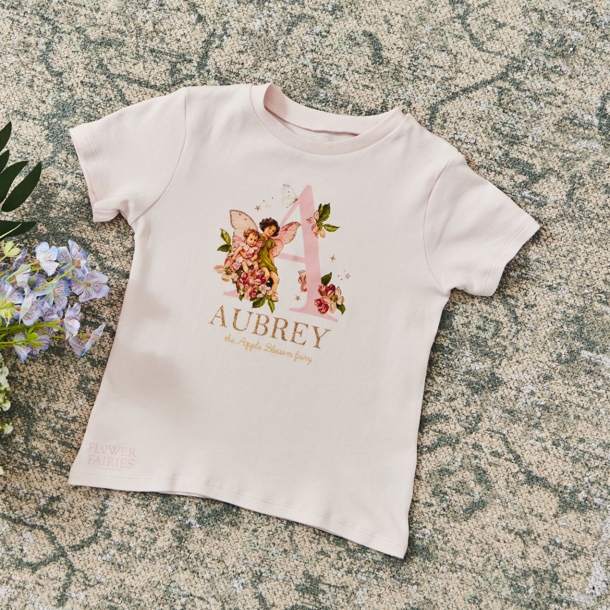 Personalised Flower Fairies Initial Pink T-Shirt 