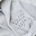 Personalised Born in 2024 Grey Fleece Robe with Ears