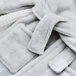 Personalised Born in 2024 Grey Fleece Robe with Ears