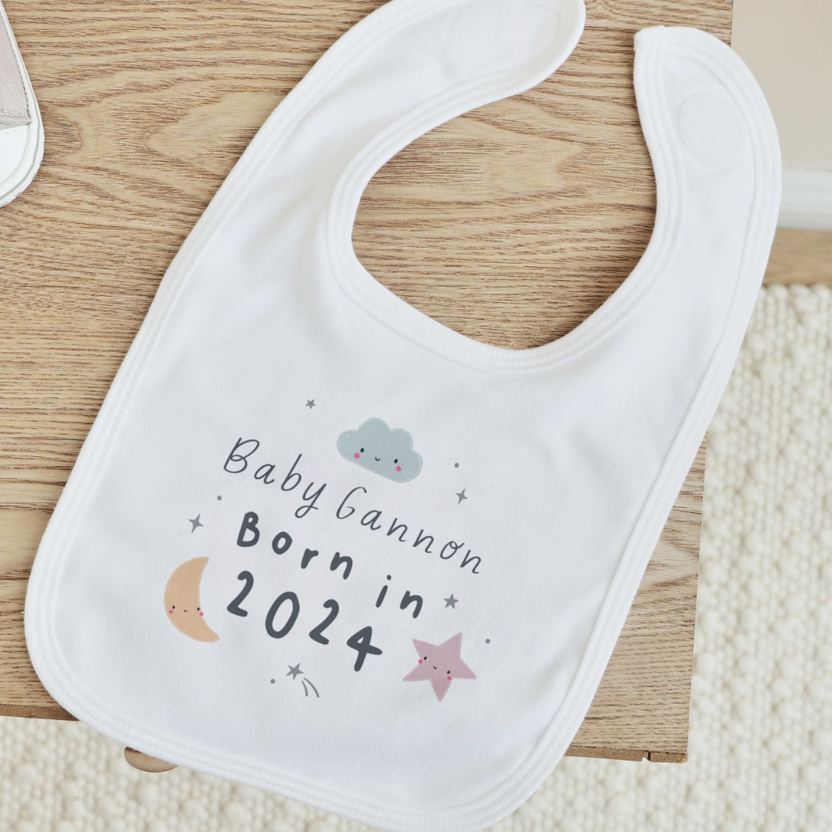 Personalised Born in 2024 Bib