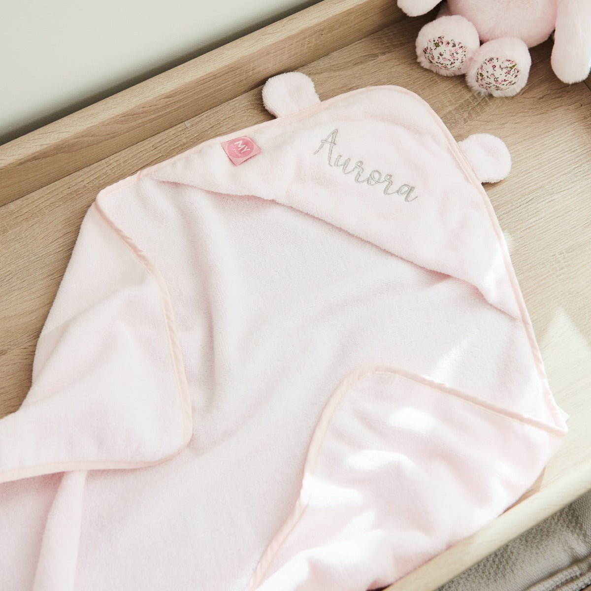 Personalised Light Pink Hooded Towel