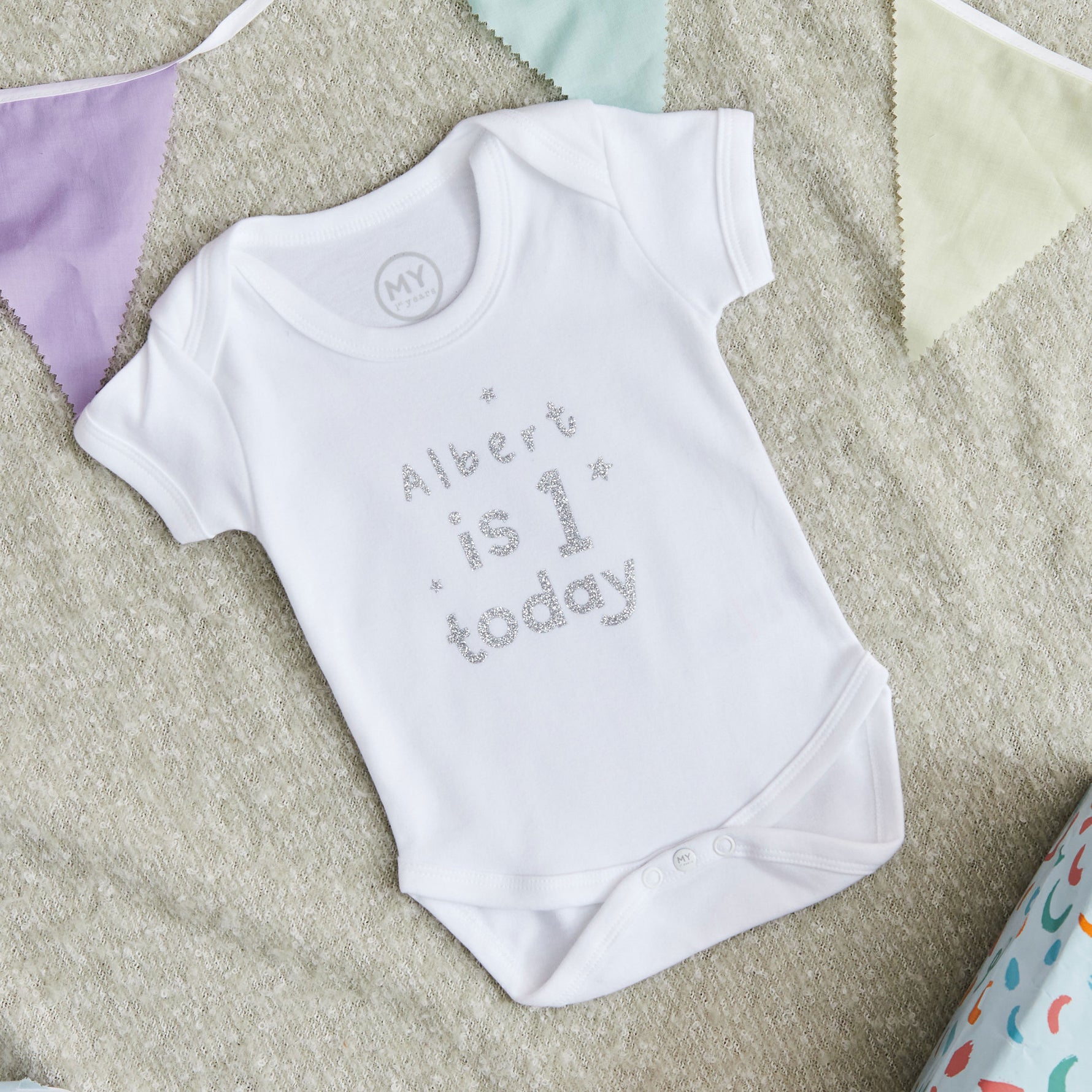 Personalised Birthday Today White Bodysuit