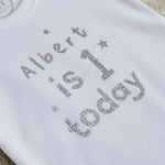 Personalised Birthday Today White Bodysuit