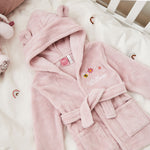 Personalised Bumblebee Design Pink Fleece Robe 