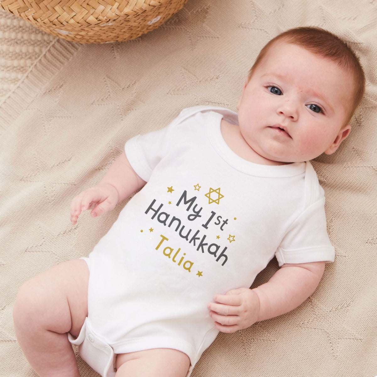 Personalised My 1st Hanukkah White Bodysuit