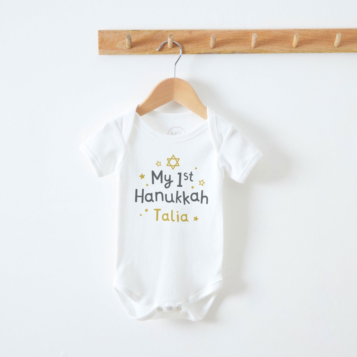 Personalised My 1st Hanukkah White Bodysuit