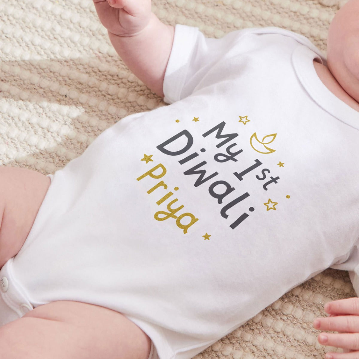 Personalised My 1st Diwali White Bodysuit