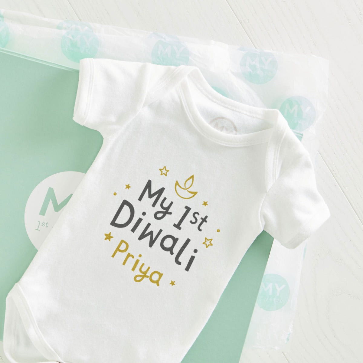 Personalised My 1st Diwali White Bodysuit