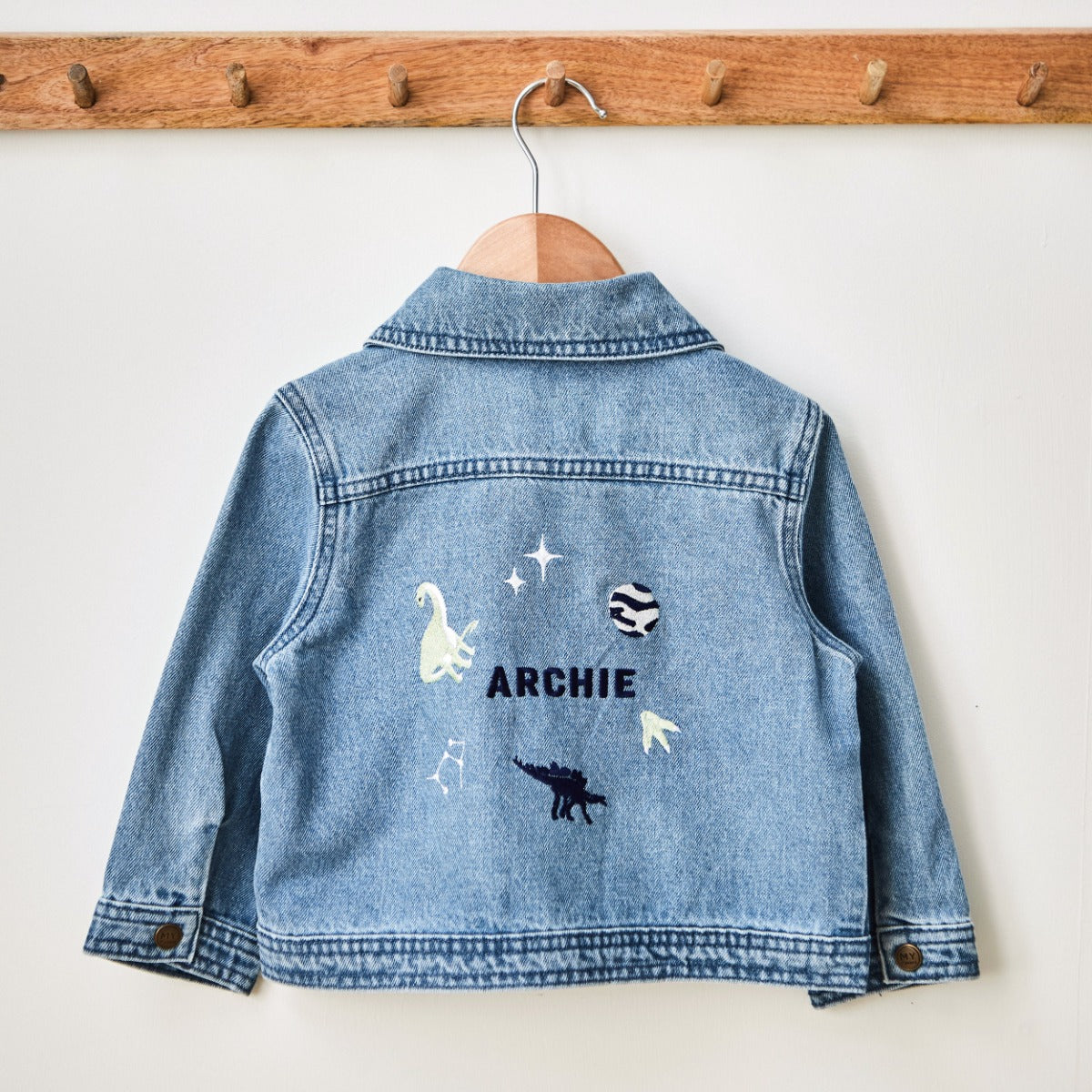 Personalised Natural History Museum™ Dinosaur Denim Jacket