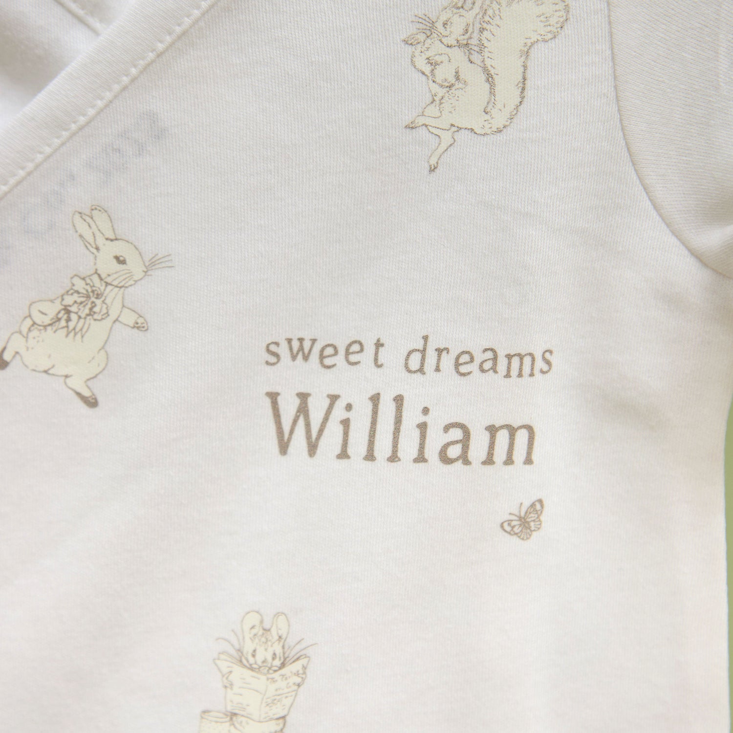 Personalised Peter Rabbit™ Wrap Sleepsuit & Hat Set 