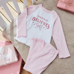 Personalised Believes Bow Jersey Pyjamas