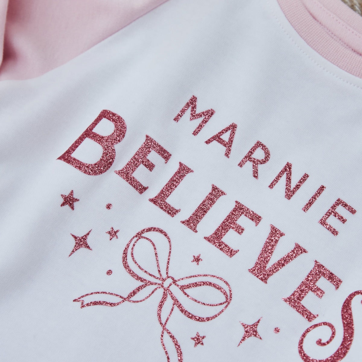 Personalised Believes Bow Jersey Pyjamas