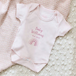 Personalised Pink Rainbow Baby Bodysuit