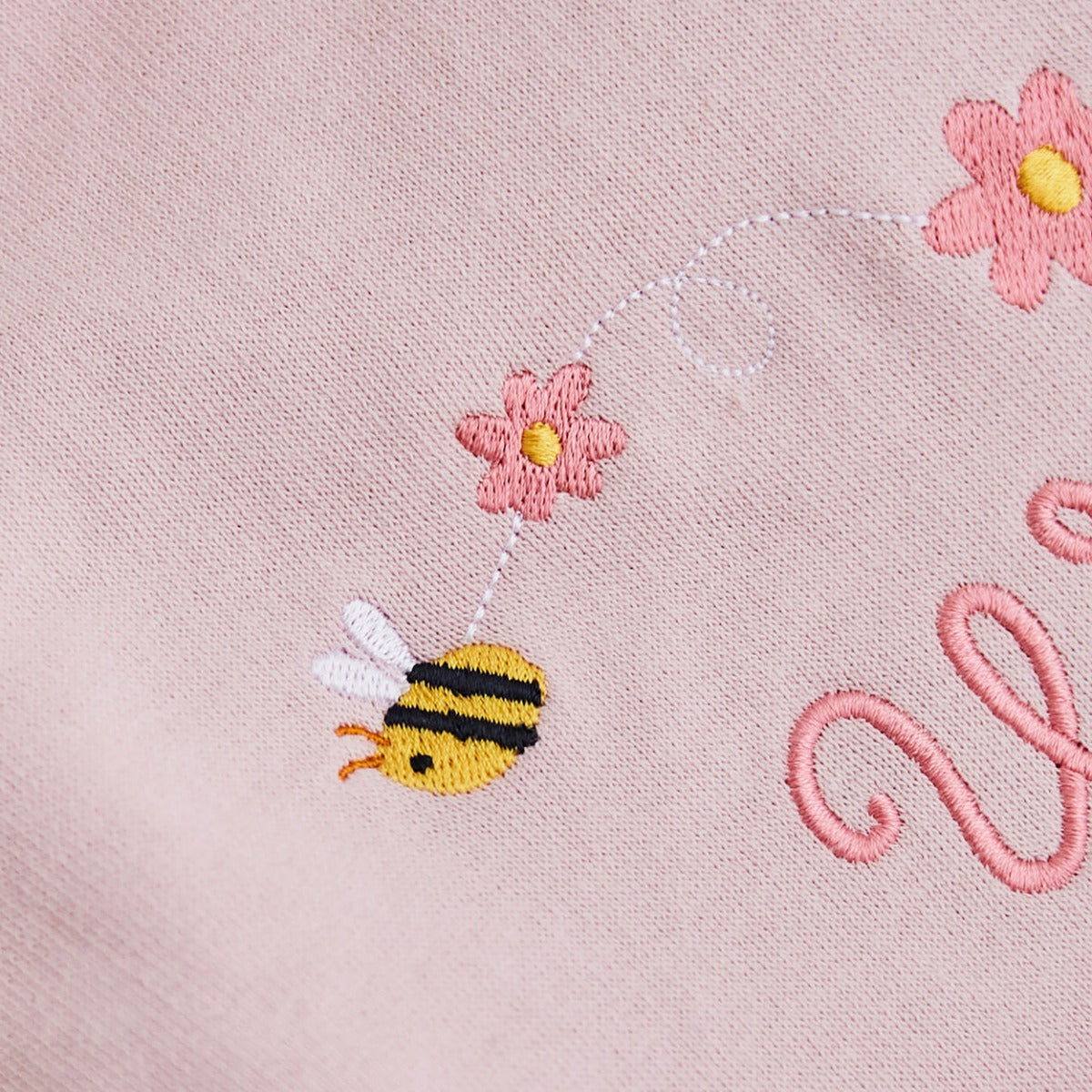 Personalised Pink Floral Bee Sweatshirt 