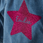Personalised Pink Star Denim Jacket