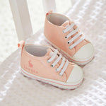 Personalised Pink Bunny Baby High Top Shoes
