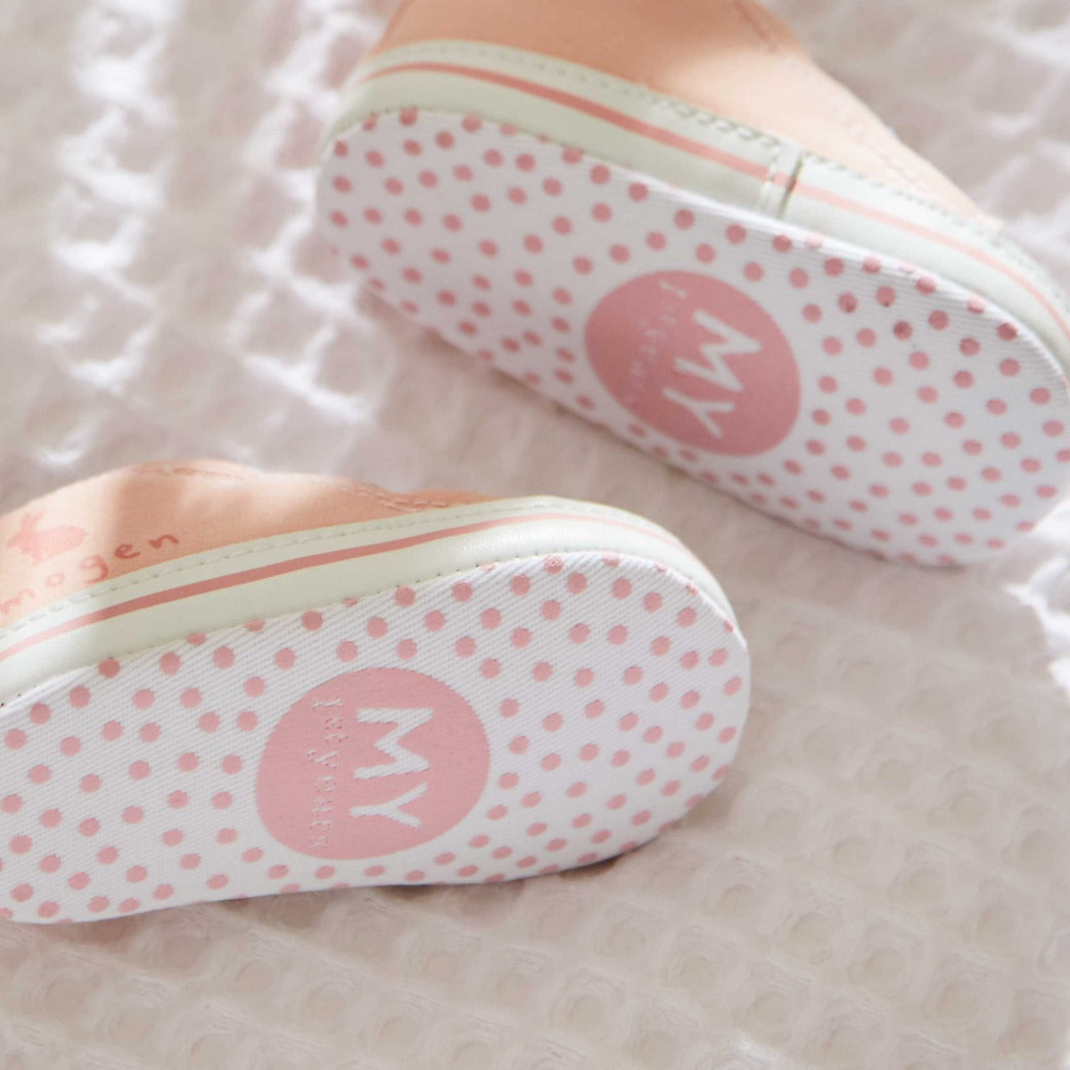 Personalised Pink Bunny Baby High Top Shoes