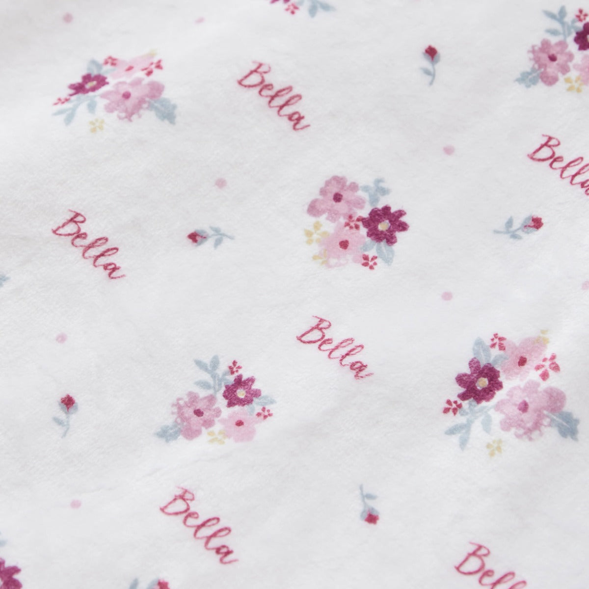 Personalised Pink Floral Fleece Blanket