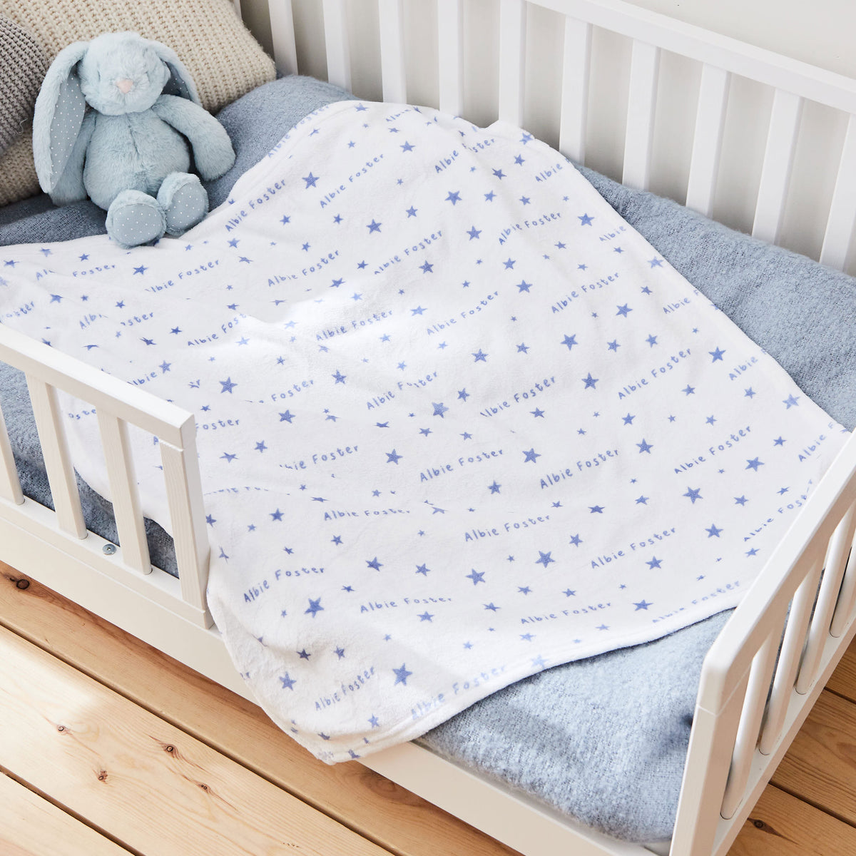 Personalised Blue Star Fleece Blanket