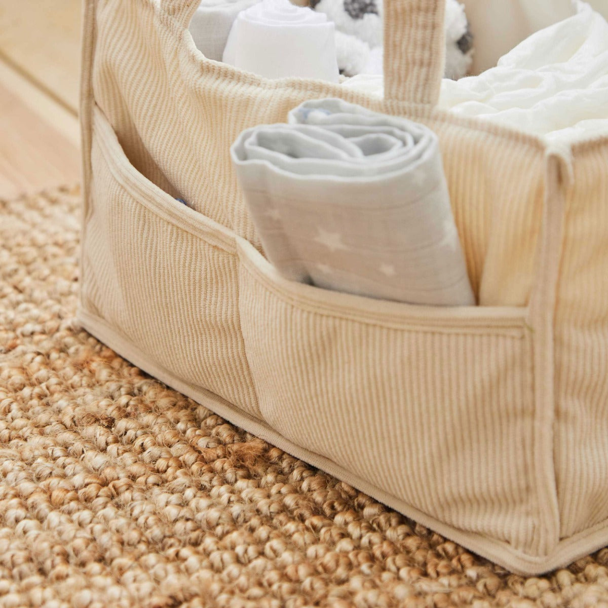 Personalised Ecru Born To Be Loved Nappy Caddy 