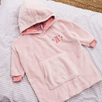 Personalised Initial Pink Fleece Oversized Hoodie