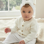 Personalised White Front Name Cardigan