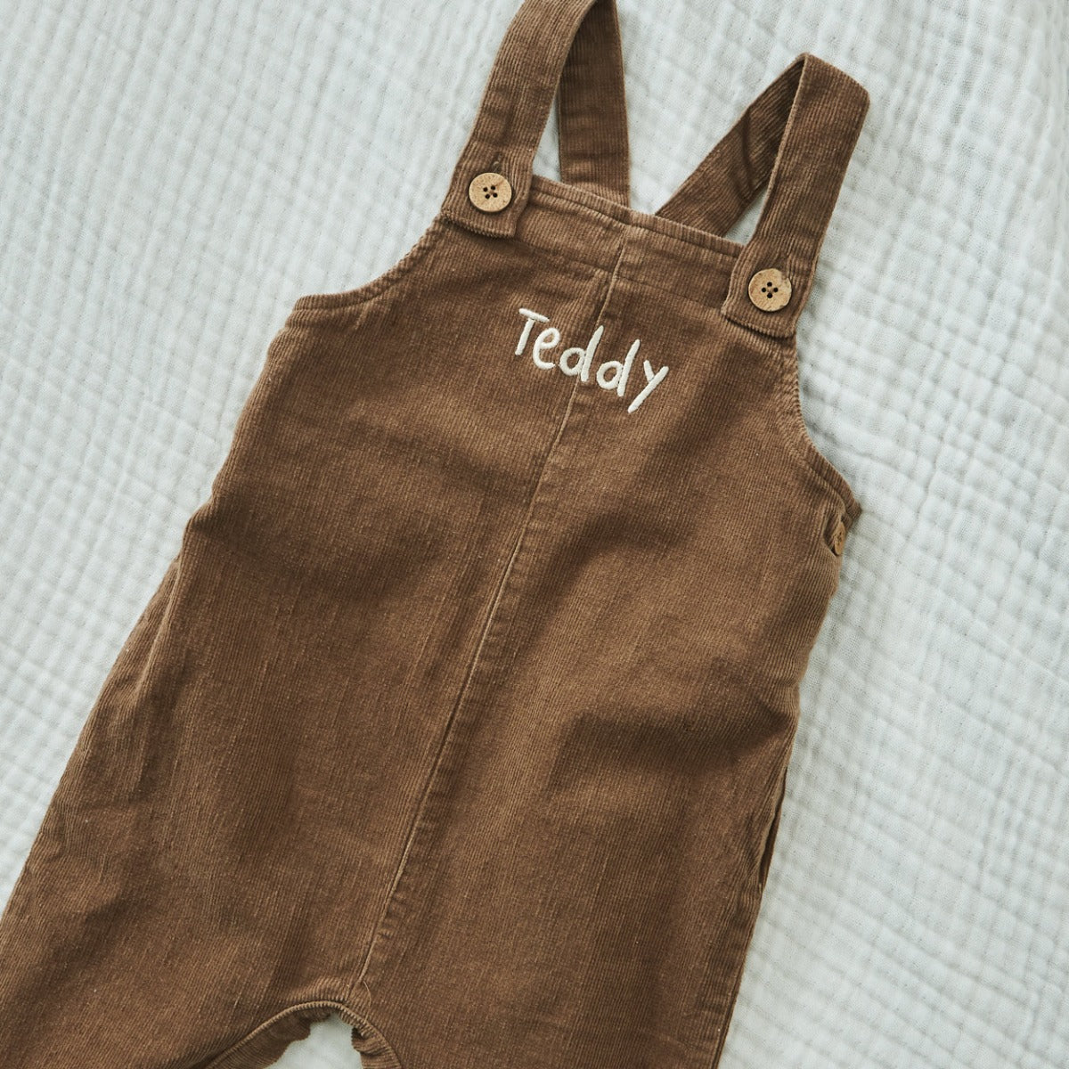 Personalised Brown Cord Overall Dungarees by Lil Atelier