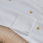 Personalised Embroidered Gold Star Organic Cotton Sleepsuit