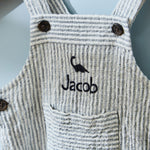 Personalised Pinstripe Dinosaur Overalls by Name It