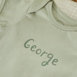 Personalised Organic Cotton Sage Bodysuit