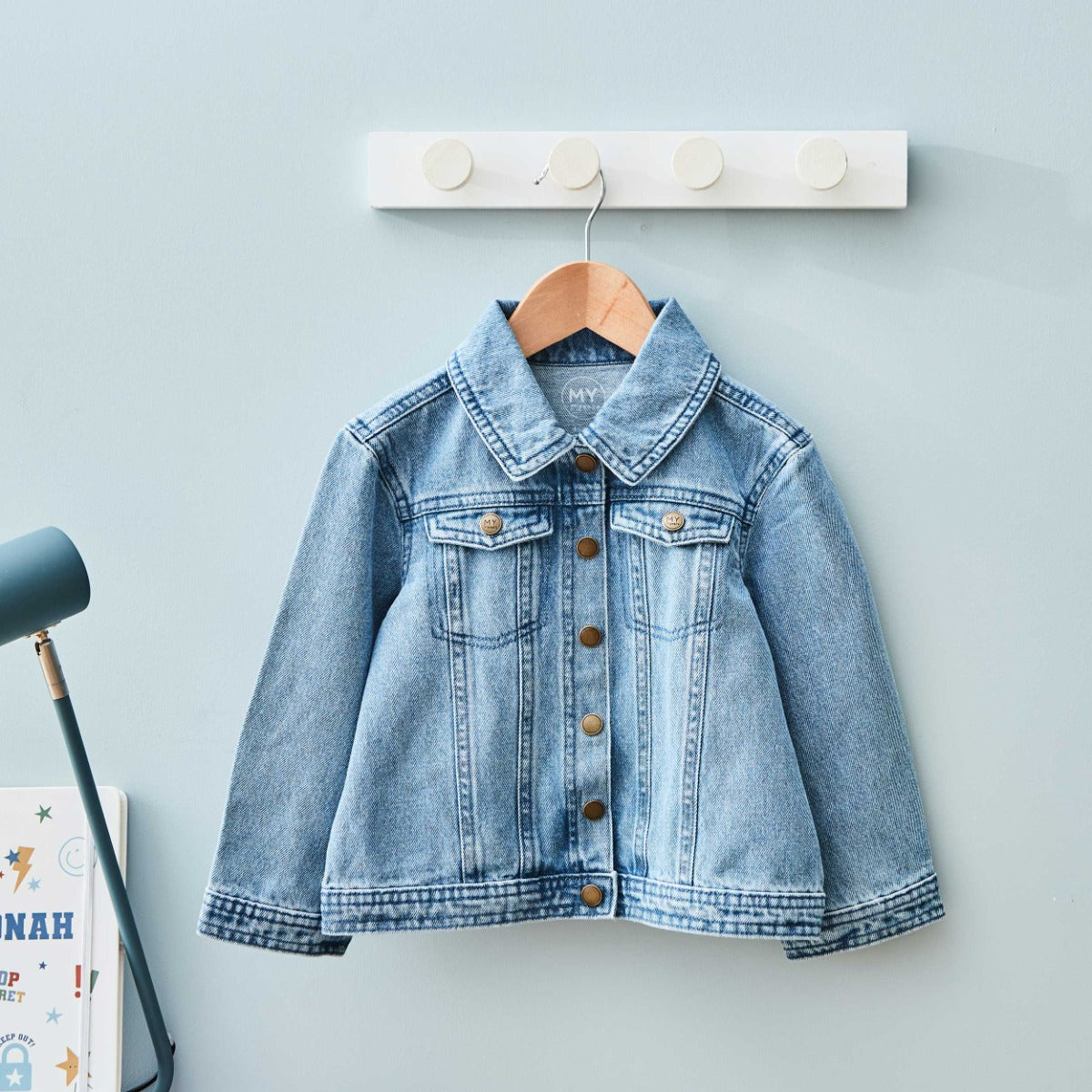 My Kids Personalised Varsity Embroidered Denim Jacket
