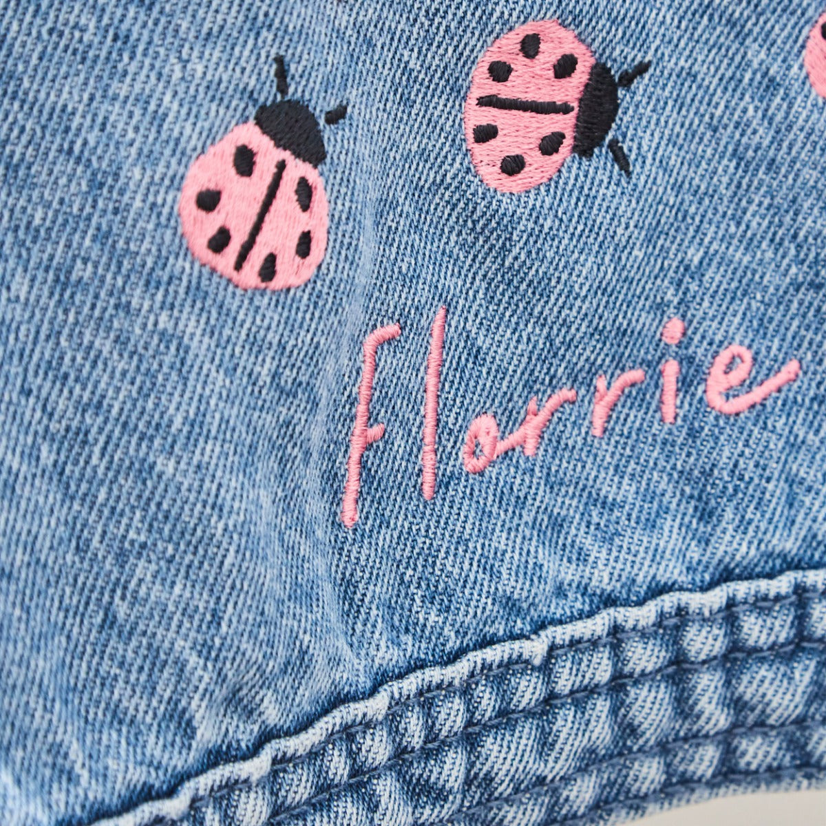 Personalised Ladybird Pink Denim Jacket