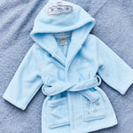 Personalised Snow Princess Blue Hooded Fleece Robe 