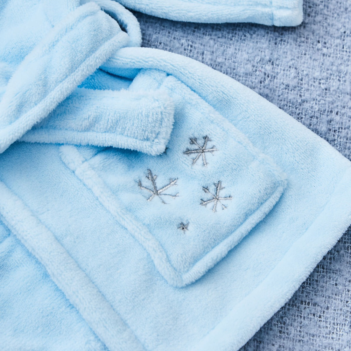 Personalised Snow Princess Blue Hooded Fleece Robe 