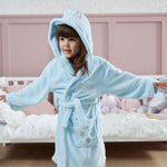 Personalised Snow Princess Blue Hooded Fleece Robe 