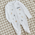 Personalised Born To Be Loved Organic Cotton Sleepsuit