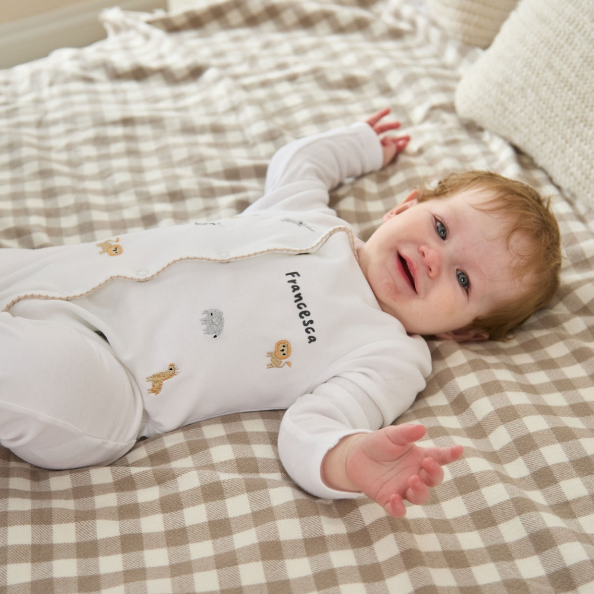 Personalised Born To Be Loved Organic Cotton Sleepsuit